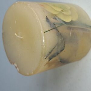 Pier 1 Natural Floral Embedded Candle-NWT